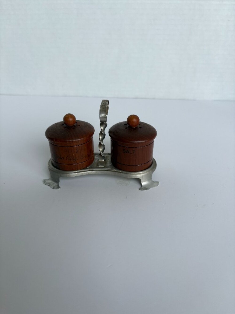 Vintage Wooden Souvenir Salt and Pepper Shakers